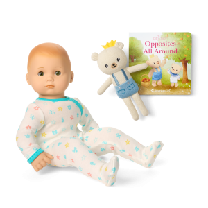 Bitty Baby  Doll #6 in Pastel Blue + Bear Friend & Board Book