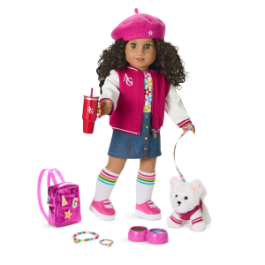Truly Me  18-inch Doll #132. Puppy. Mini Backpack & Accessories AG  Star Squad Bundle