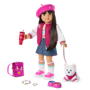 Truly Me  18-inch Doll #130. Puppy. Mini Backpack & Accessories AG  Star Squad Bundle
