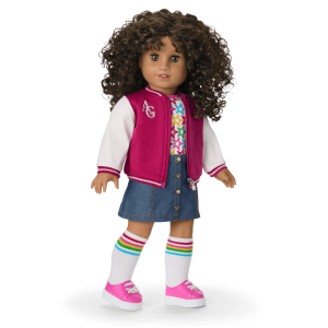 Truly Me  18-inch Doll #132 with curly dark-brown hair