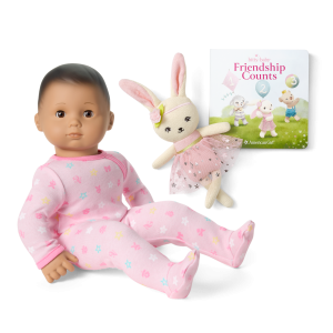 Bitty Baby  Doll #5 in Pastel Pink + Bunny Friend & Board Book
