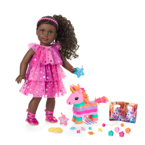 Pink Party-Ready Dress & Party Accessories for 18-inch Dolls