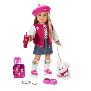 Truly Me  18-inch Doll #100. Puppy. Mini Backpack & Accessories AG  Star Squad Bundle