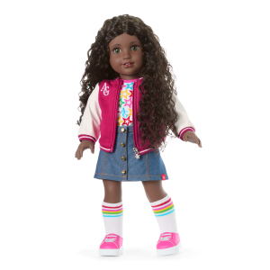 Truly Me  18-inch Doll #127 with curly dark-brown hair