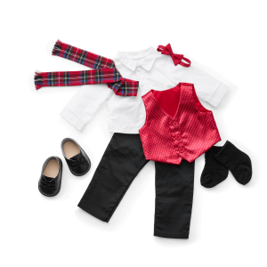 Pop of Plaid Holiday Outfit for 18-inch Dolls