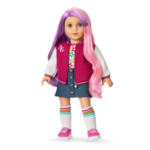 Truly Me  18-inch Doll #116 with wavy purple-and-pink hair