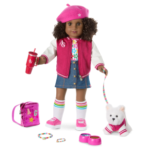 Truly Me  18-inch Doll #112. Puppy. Mini Backpack & Accessories AG  Star Squad Bundle