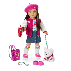 Truly Me  18-inch Doll #107. Puppy. Mini Backpack & Accessories AG  Star Squad Bundle