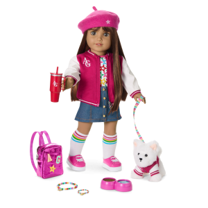 Truly Me  18-inch Doll #122. Puppy. Mini Backpack & Accessories AG  Star Squad Bundle