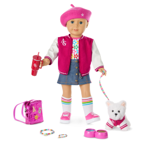 Truly Me  18-inch Doll #105. Puppy. Mini Backpack & Accessories AG  Star Squad Bundle