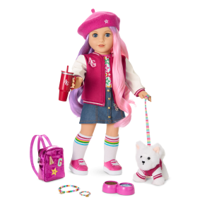 Truly Me  18-inch Doll #116. Puppy. Mini Backpack & Accessories AG  Star Squad Bundle