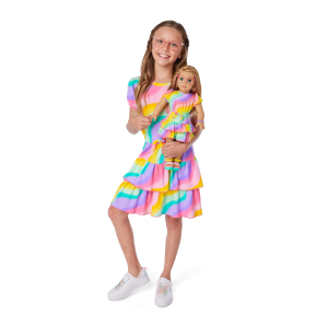 Summer's  Rainbow Swirl Dress for Girls & 18-inch Dolls + Summer Doll (Girl of the Year  2025)