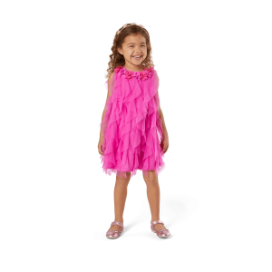 Party-Pink Birthday Dress for Little Girls (Bitty Baby )