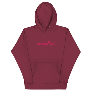 American Girl  Burgundy Hoodie for Adults