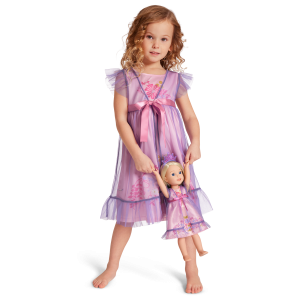 Royal Ruffles Nightie and Robe for Little Girls & WellieWishers  Dolls
